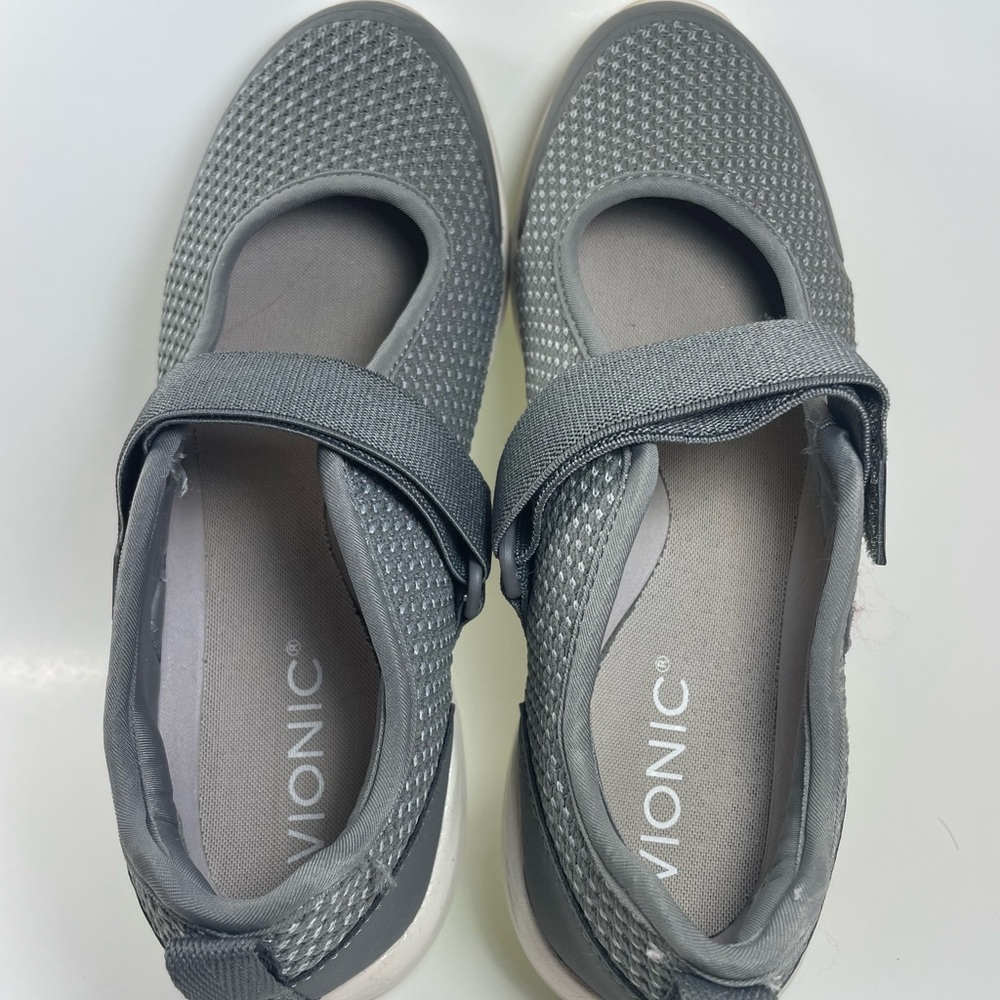 VIONIC JESSICA II GRAY MESH MARY JANES SNEAKER DRESS COMFORT SHOES WOMENS SZ 7